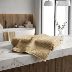 100% Egyptian Cotton Towel Set Cream – Luxury Soft, Highly Absorbent & Quick Dry