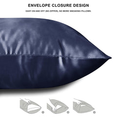 Satin Pillowcases Beige – 2 Pack for Hair & Skin, Envelope Closure