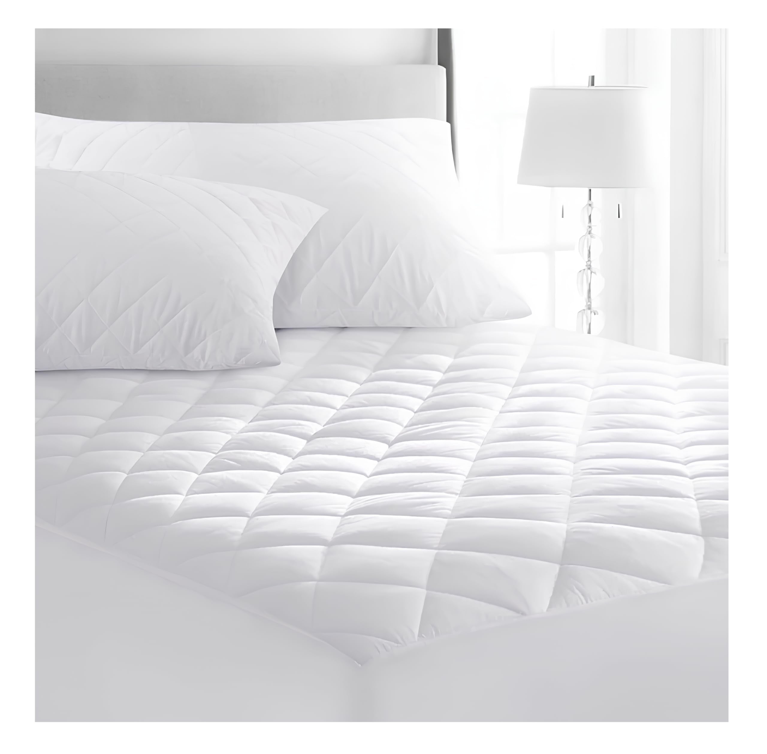 Opulent Living Quilted Mattress Protector – Extra Deep (30cm) Fitted Skirt, Breathable, Hypoallergenic, Anti-Dust Mite, Soft & Comfortable