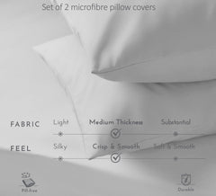 Brushed Microfibre Pillowcases Beige – Set of 2