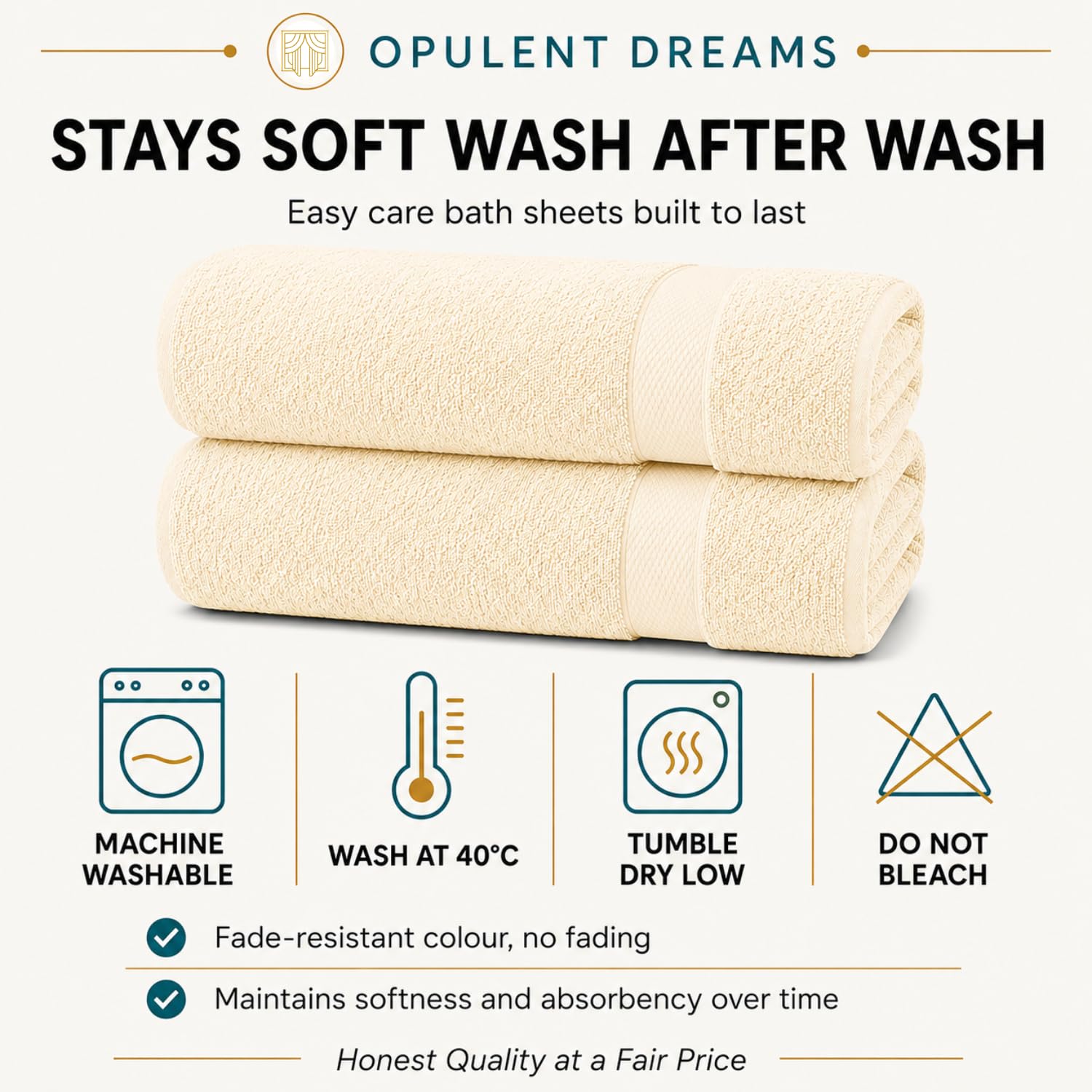 Luxury 100% Egyptian Cotton Towel Set – Beige, Super Soft & Quick-Dry