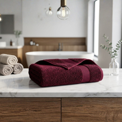 100% Egyptian Cotton Towel Set Maroon – Luxury Soft, Highly Absorbent & Quick Dry