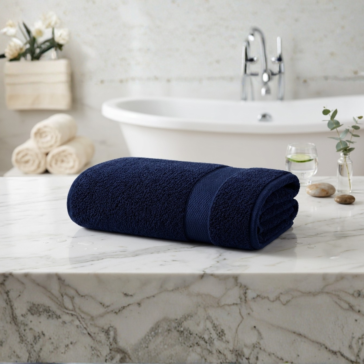 Luxury 100% Egyptian Cotton Towel Set – Navy, Super Soft & Quick-Dry