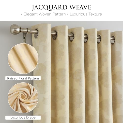 Jacquard Curtains – Fully Lined Ring Top with Tie Backs