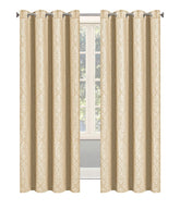 OpulentDreams Embossed Woven Thermal Insulated Curtains - Room Darkening Ring-Top Window Curtains for Bedroom & Living Room - Includes Two Tie Backs - Pair of Panels