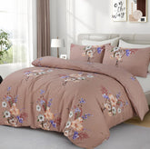 Opulent Living Duvet Cover Set With Fitted Sheet & Pillowcases,4 Piece Microfiber Soft Breathable Bedding Set, Machine Washable, Wrinkle Resistant, Single Double, King - Mauve