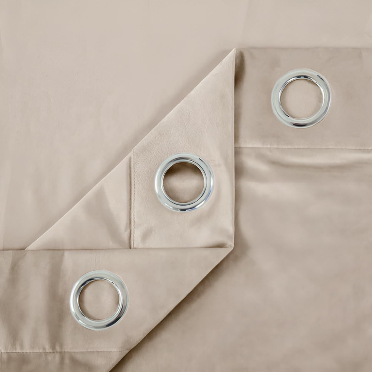 Opulent Dreams Crushed Velvet Curtains - Fully Lined & Room Darkening - Eyelet Ring Top for Bedroom & Living Room - Includes Two Tie Backs - Pair of Panels