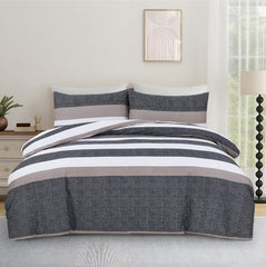Opulent Living Duvet Cover Set With Fitted Sheet & Pillowcases,4 Piece Microfiber Soft Breathable Bedding Set, Machine Washable, Wrinkle Resistant, Single Double, King - Grey