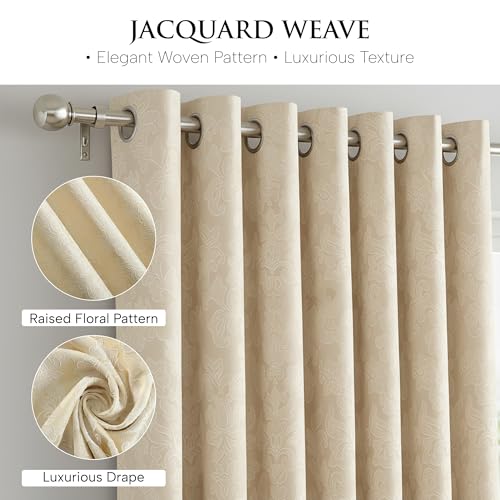 Jacquard Curtains – Fully Lined Ring Top with Tie Backs