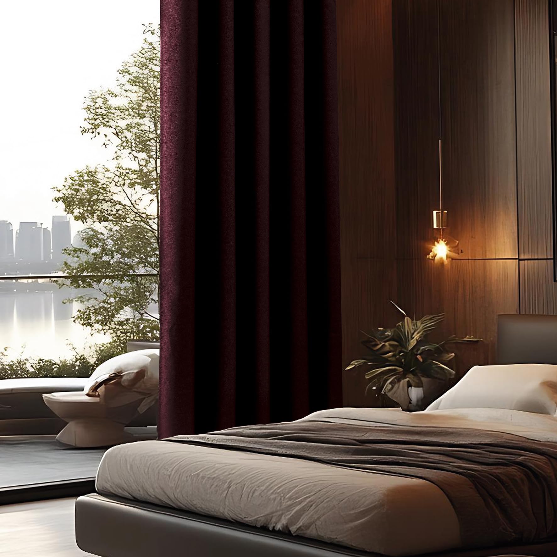 Luxury Embossed Leaf Jacquard Blackout Curtains