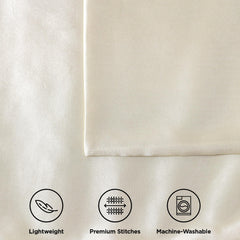 Satin Pillowcases Beige – 2 Pack for Hair & Skin, Envelope Closure