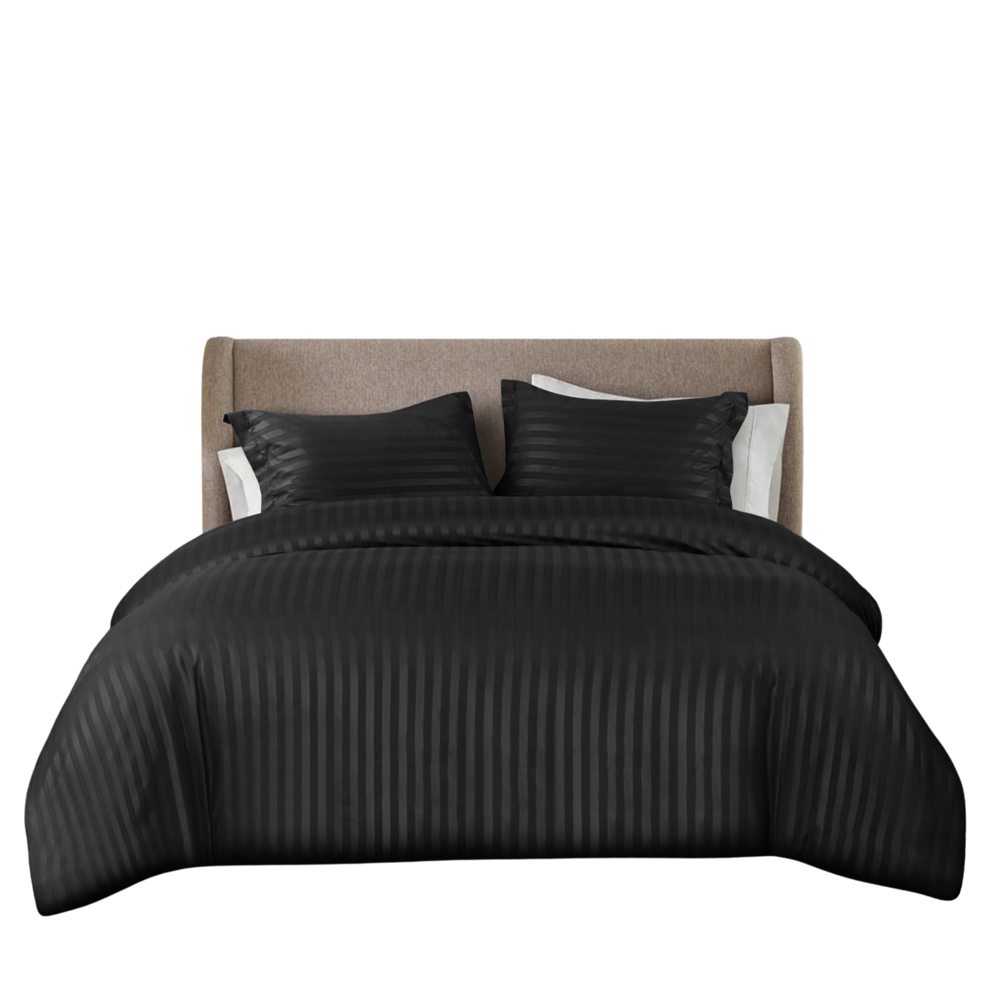 Opulent Dreams Striped Duvet Cover Set – Ultra-Soft Microfibre Bedding Set – with Quilt Cover and 2 Pillowcases