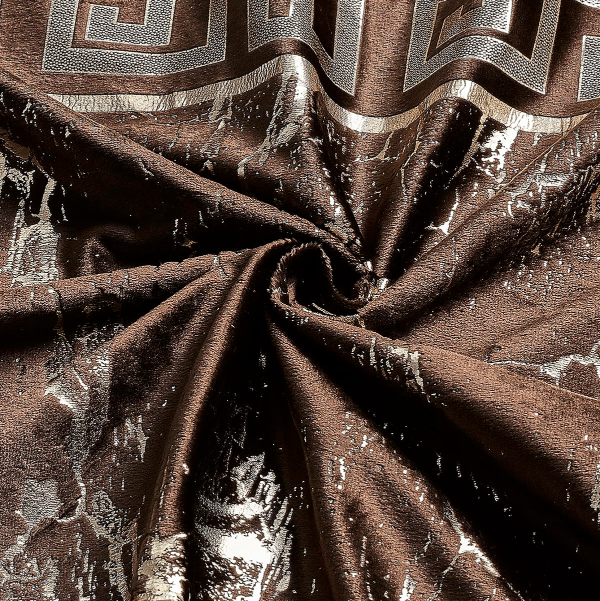 Luxury Greek Key Velvet Curtains – Pair