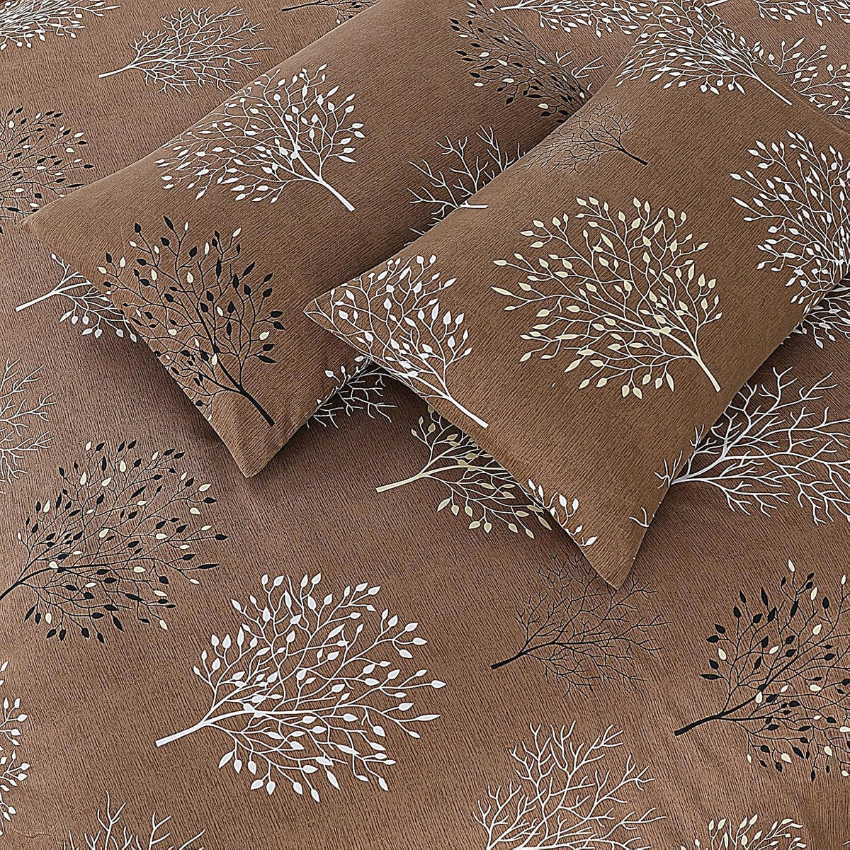 Living Premium Brown 4-Piece Microfiber Duvet Set