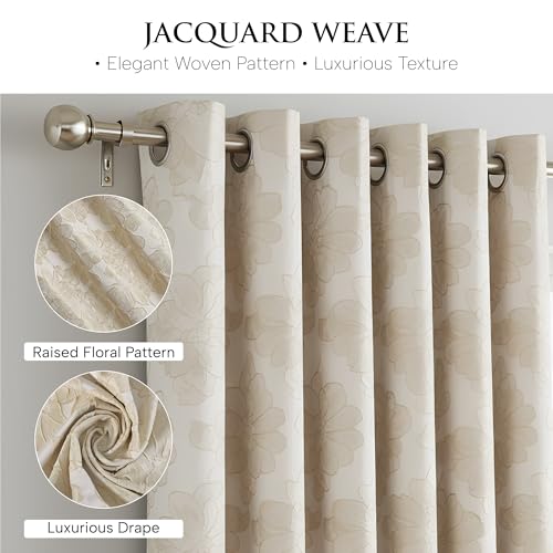 Jacquard Curtains – Fully Lined Ring Top with Tie Backs
