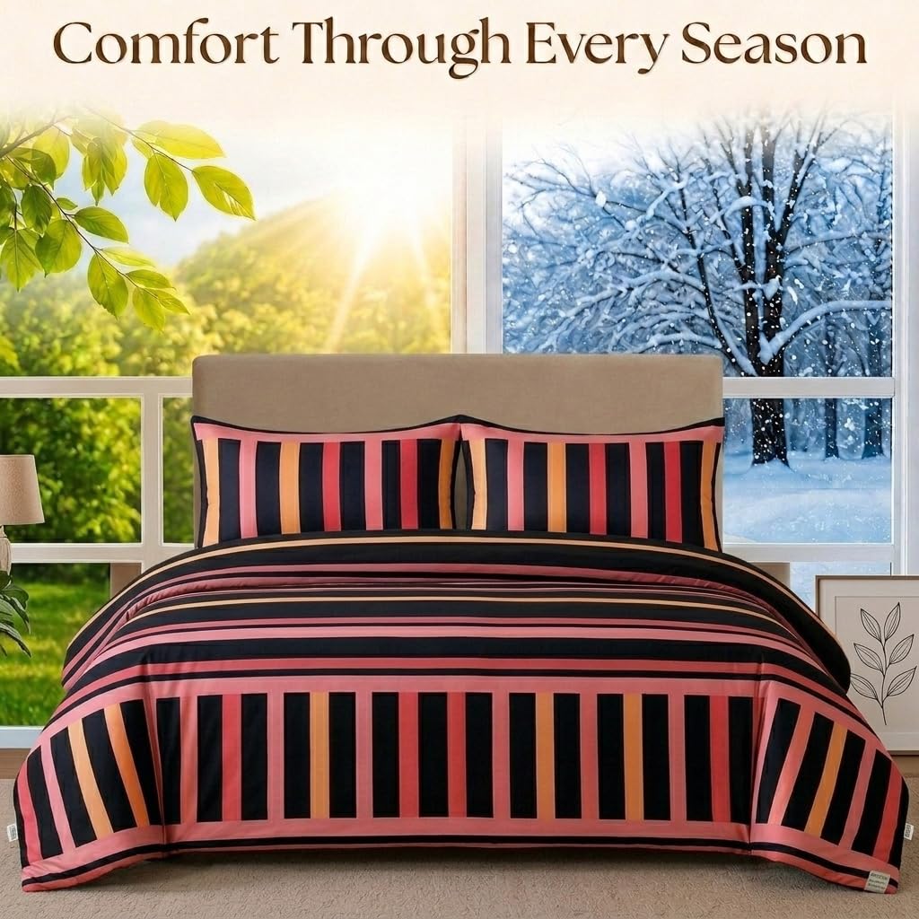 Living Luxury Striped Duvet & Bedding Set