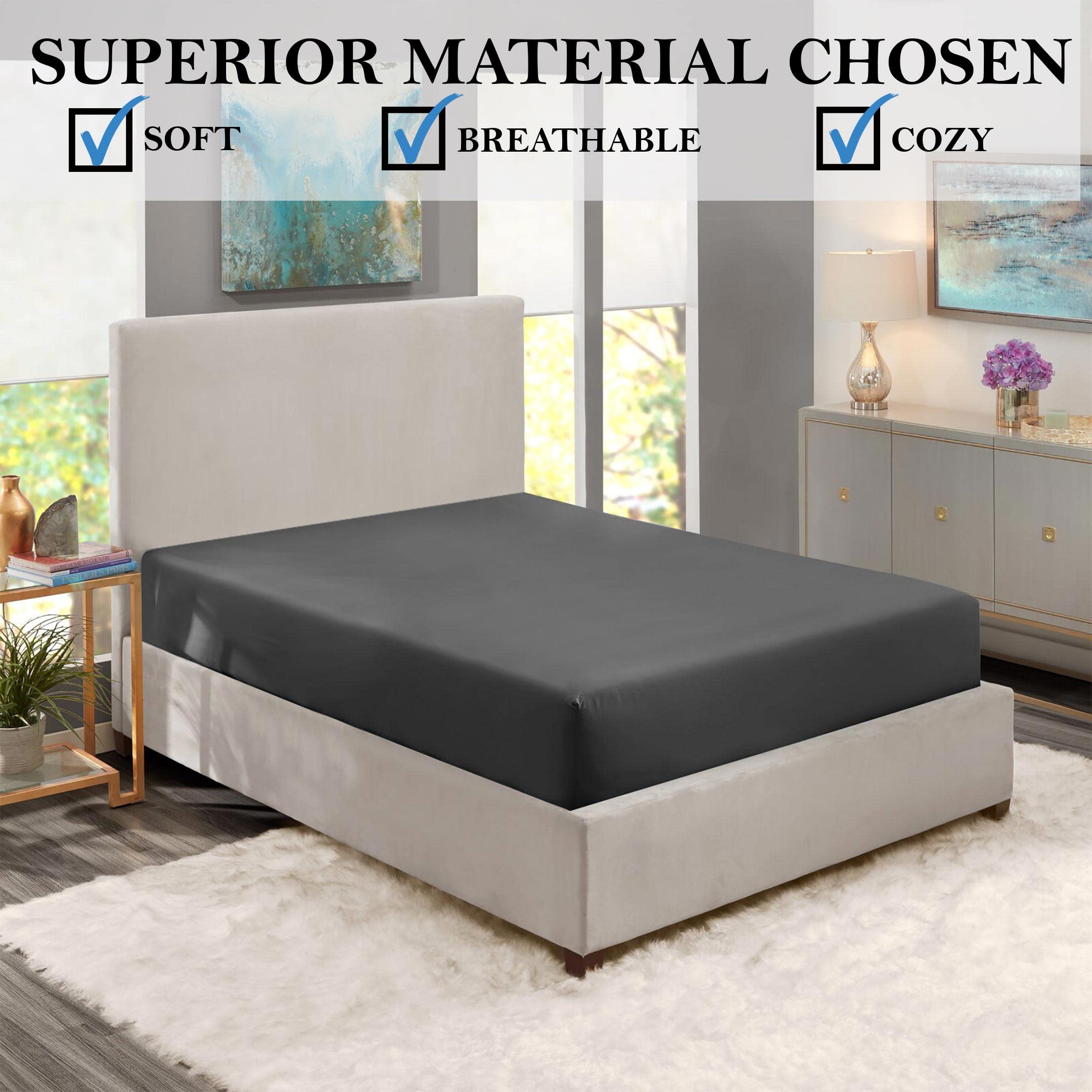 Premium 25cm Deep Microfiber Fitted Sheet