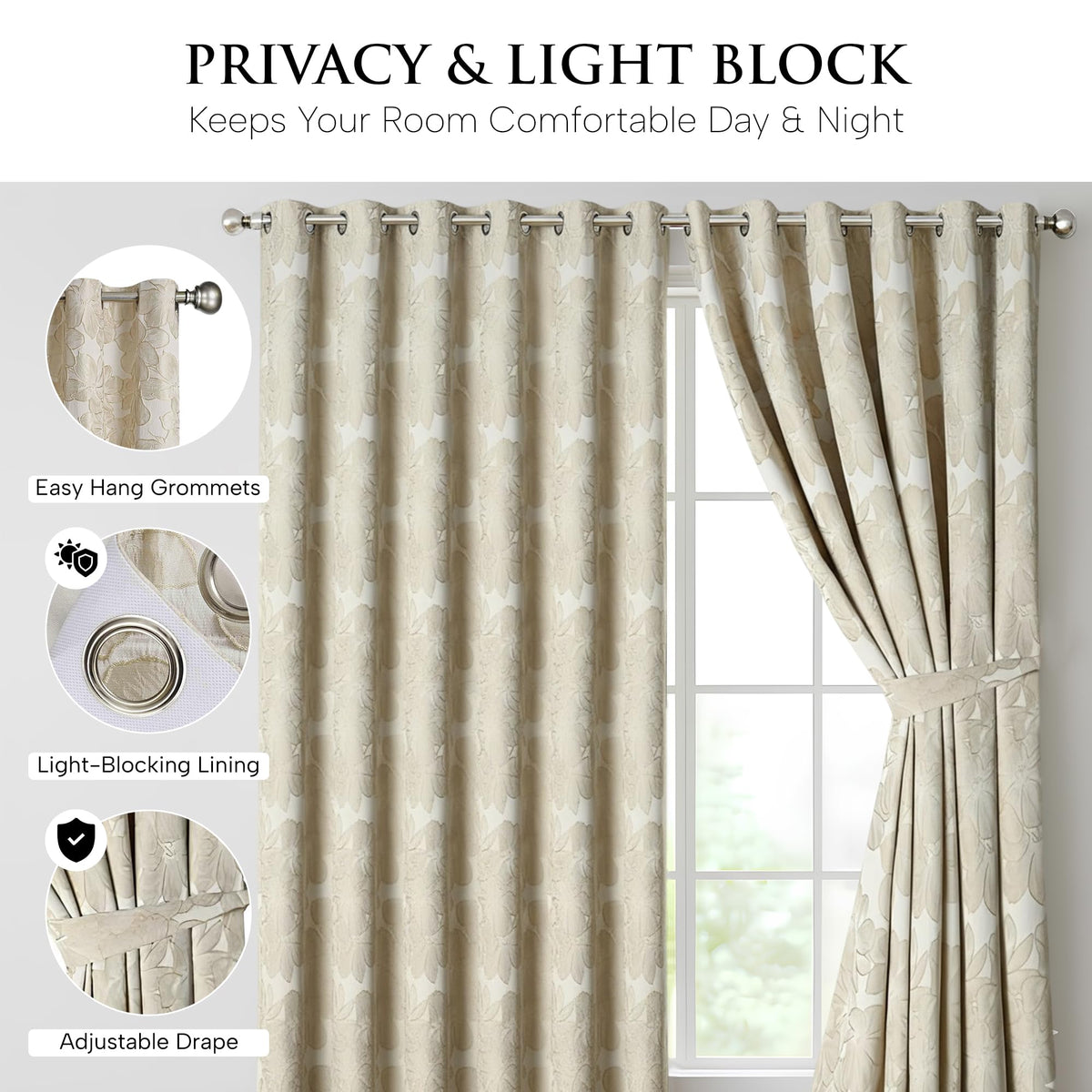 Luxury Jacquard Curtains – Fully Lined Pair