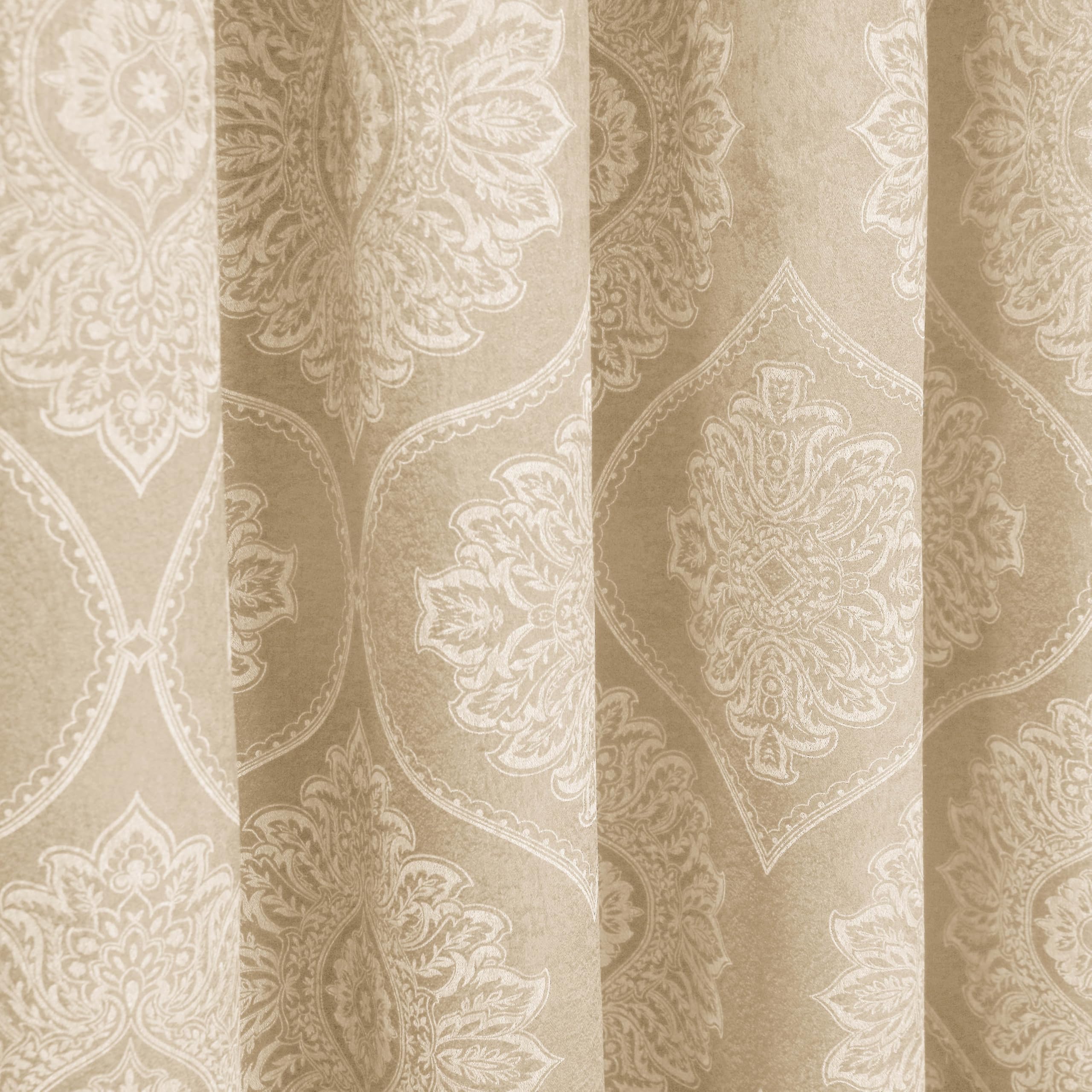 Premium Damask Room Darkening Curtains – Pair