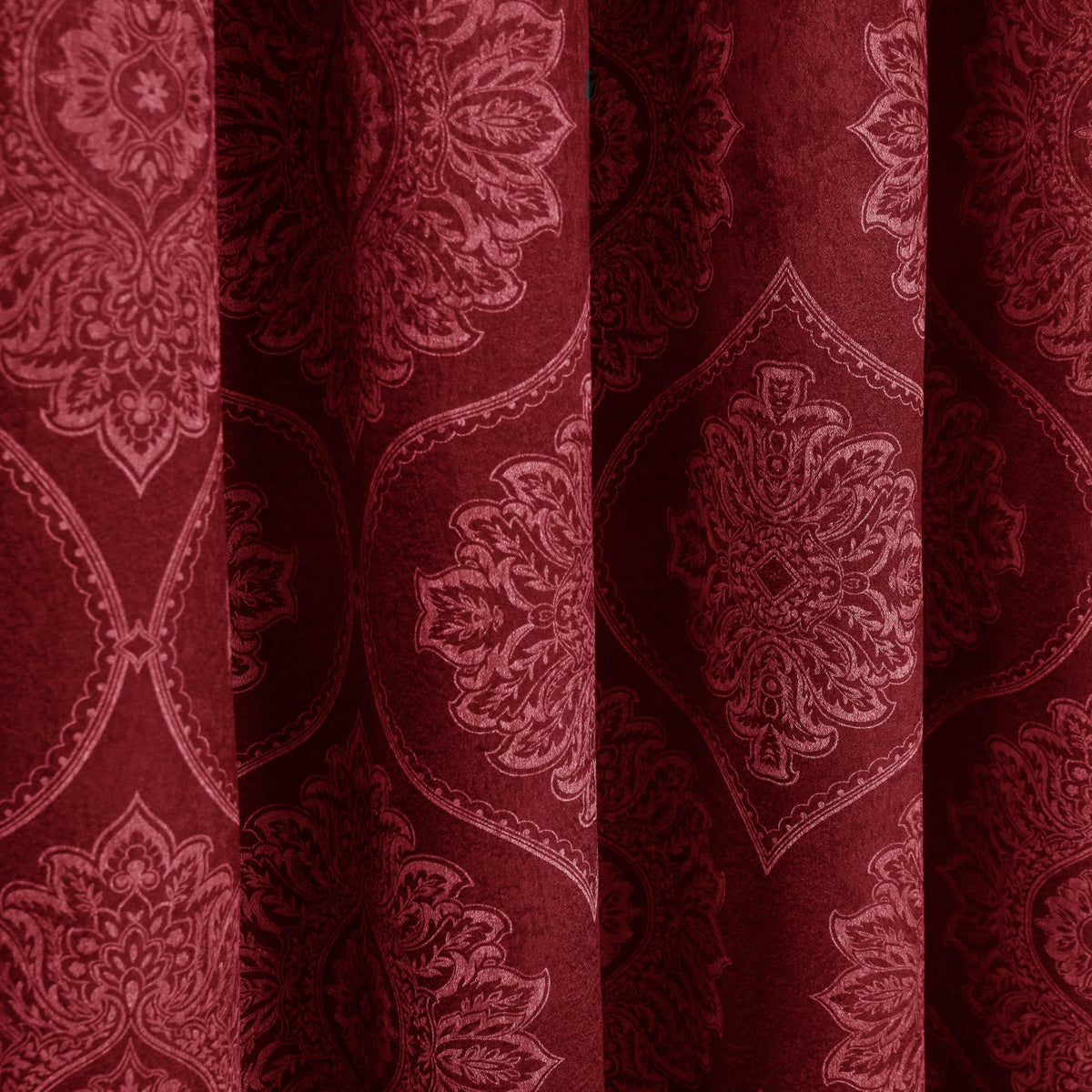 Premium Damask Room Darkening Curtains – Pair