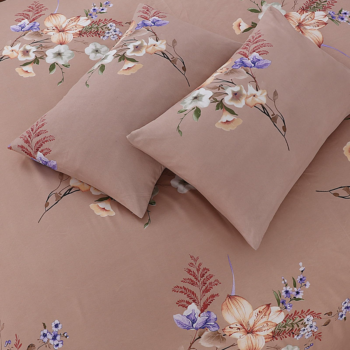 Living Premium Mauve 4-Piece Microfiber Duvet Set