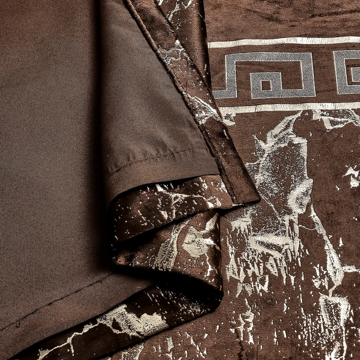 Luxury Greek Key Velvet Curtains – Pair