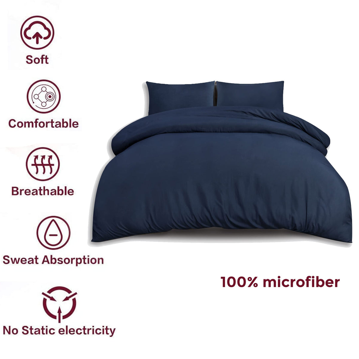 Living Premium Navy Microfibre Duvet Set