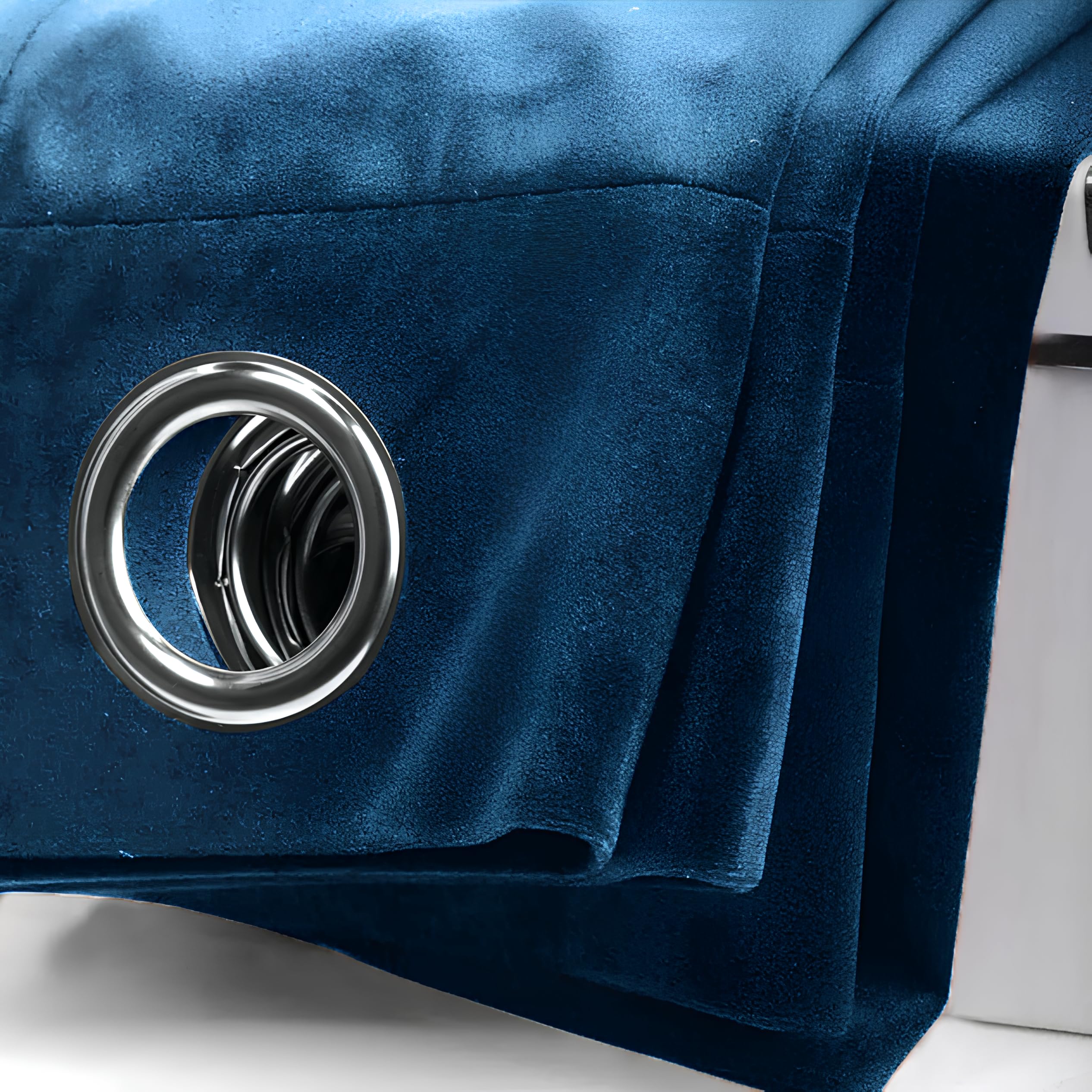 Opulent Dreams Crushed Velvet Curtains - Fully Lined & Room Darkening - Eyelet Ring Top for Bedroom & Living Room - Includes Two Tie Backs - Pair of Panels