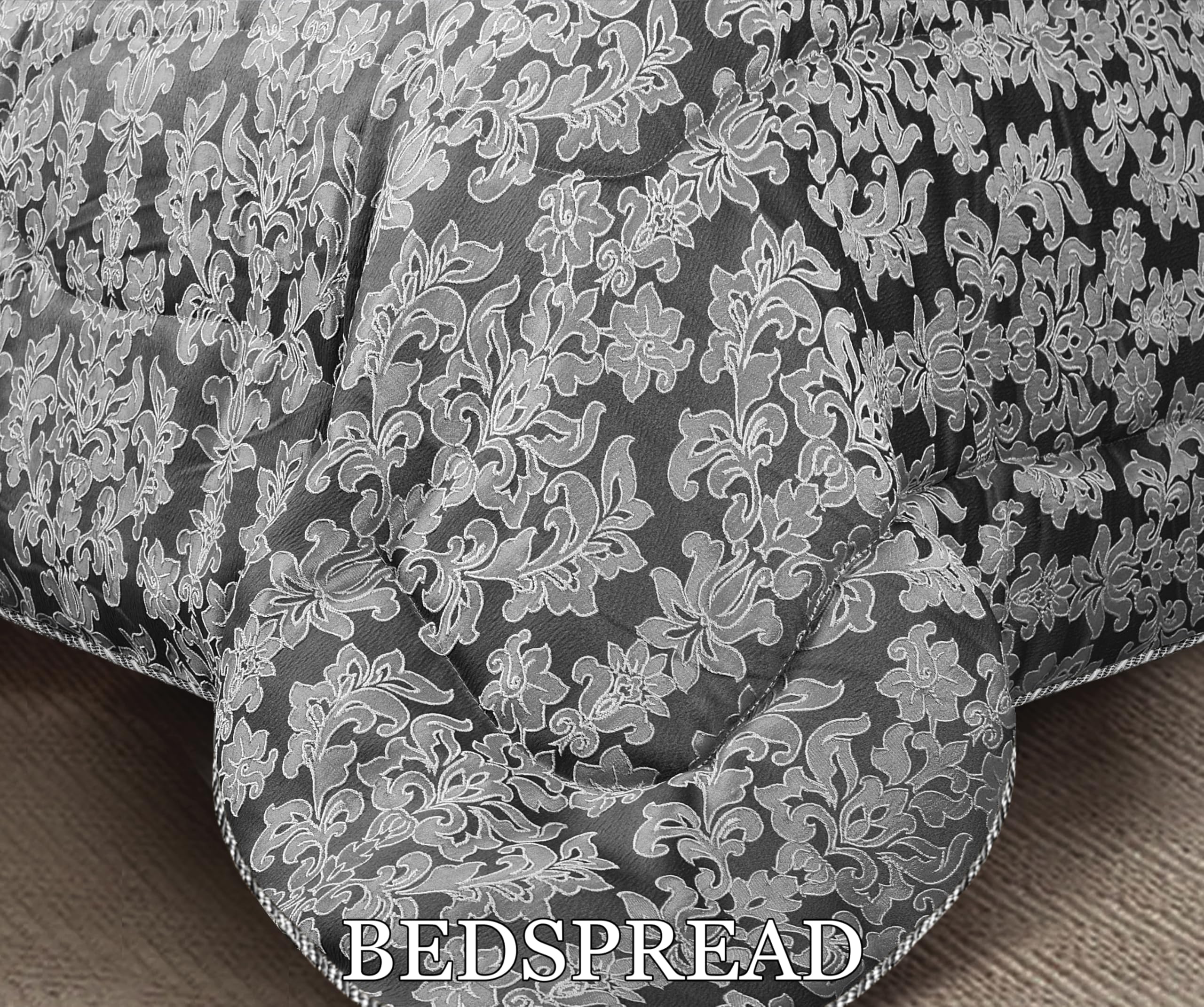 Living Luxury Jacquard Floral Comforter Set – 3pc