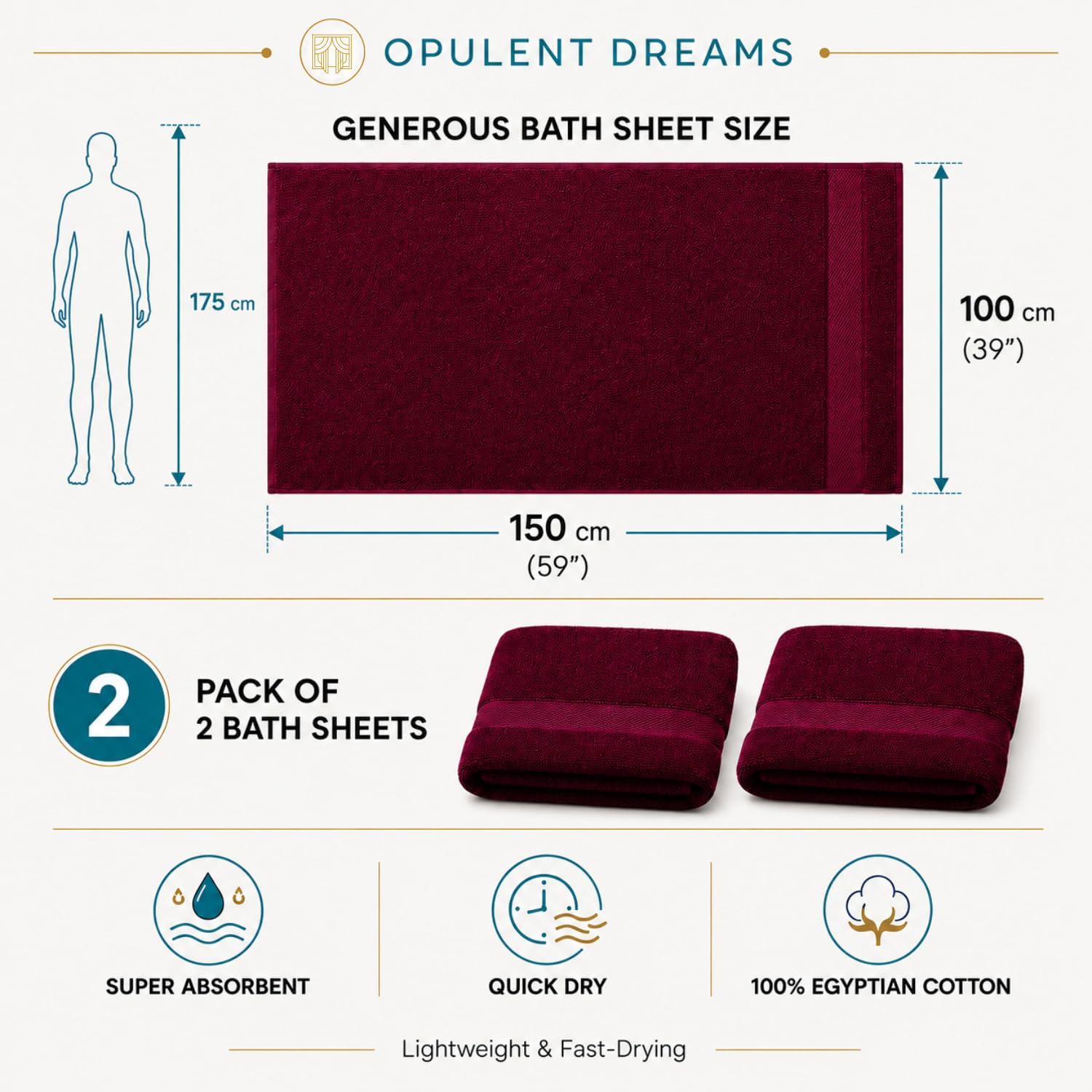 Luxury 100% Egyptian Cotton Towel Set – Beige, Super Soft & Quick-Dry