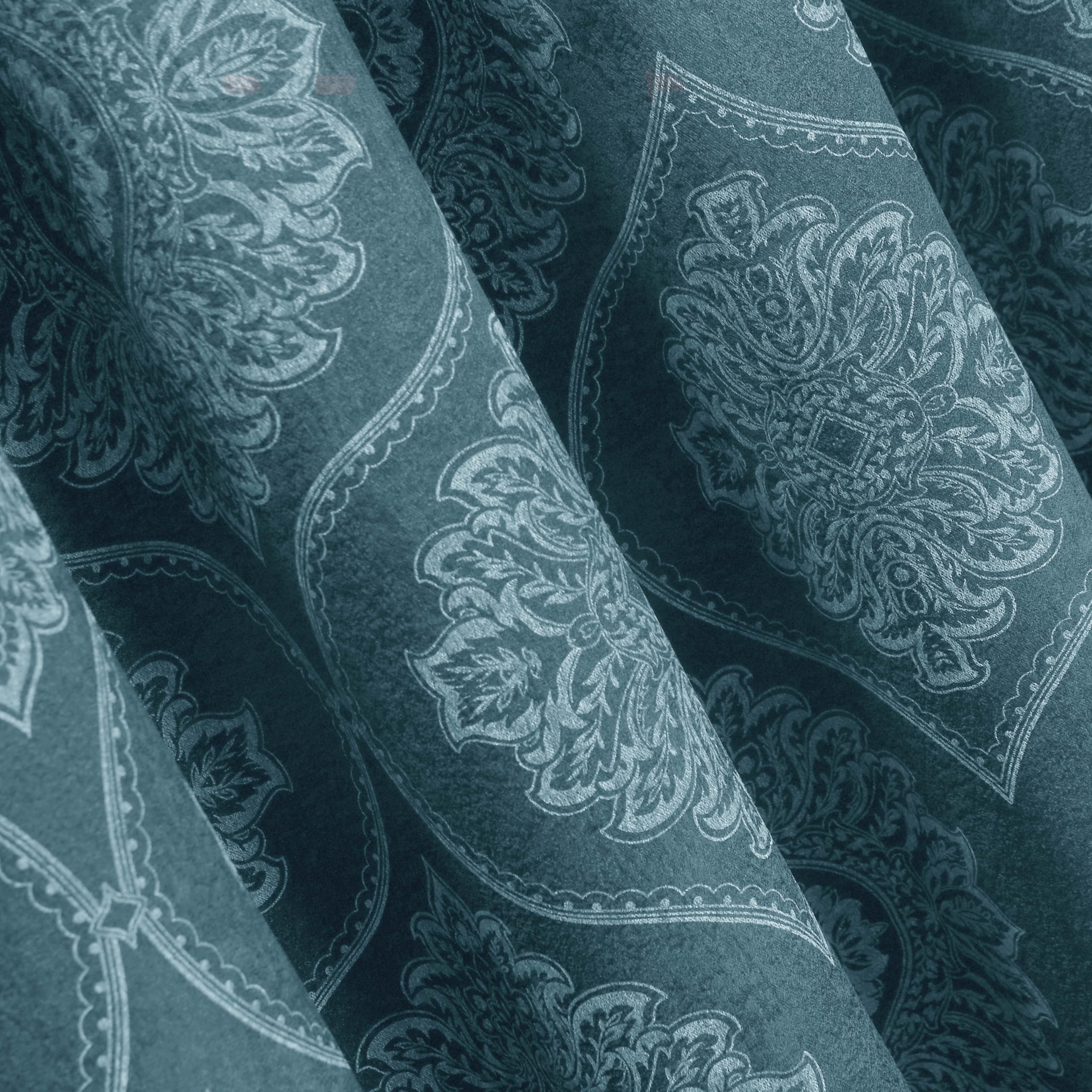 Premium Damask Room Darkening Curtains – Pair