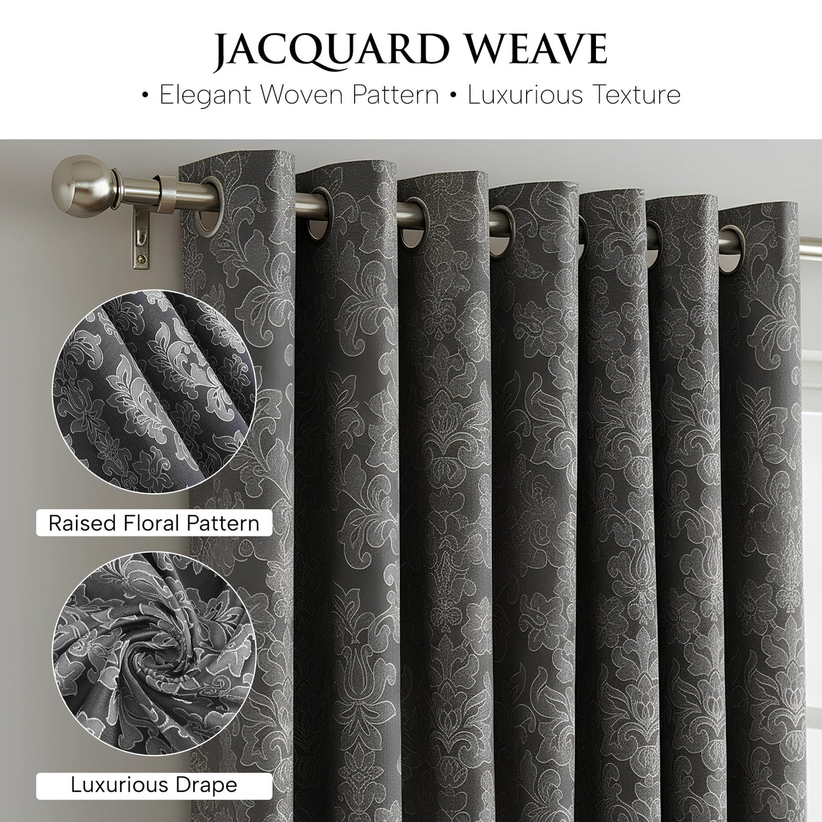 Luxury Jacquard Curtains – Fully Lined Pair