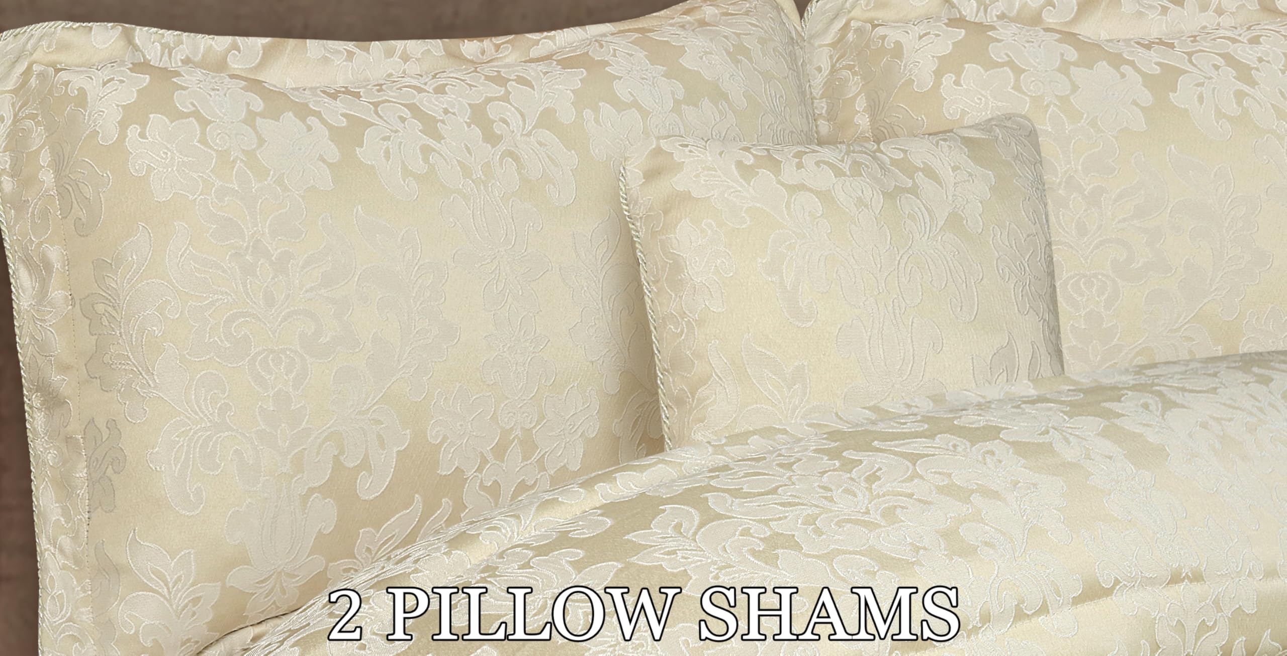 Living Luxury Jacquard Floral Comforter Set – 7pc