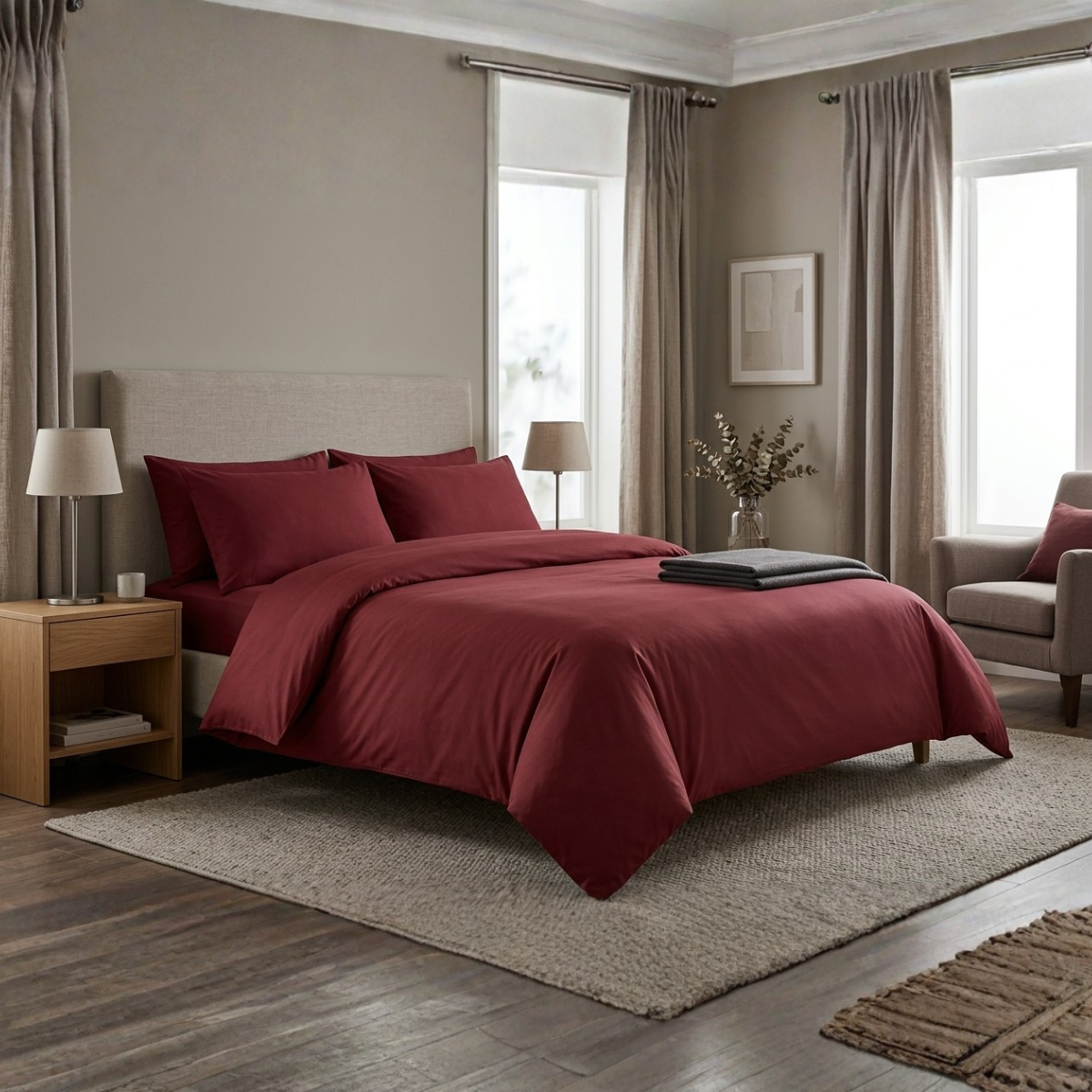 Living Premium Grey Microfibre Duvet Set