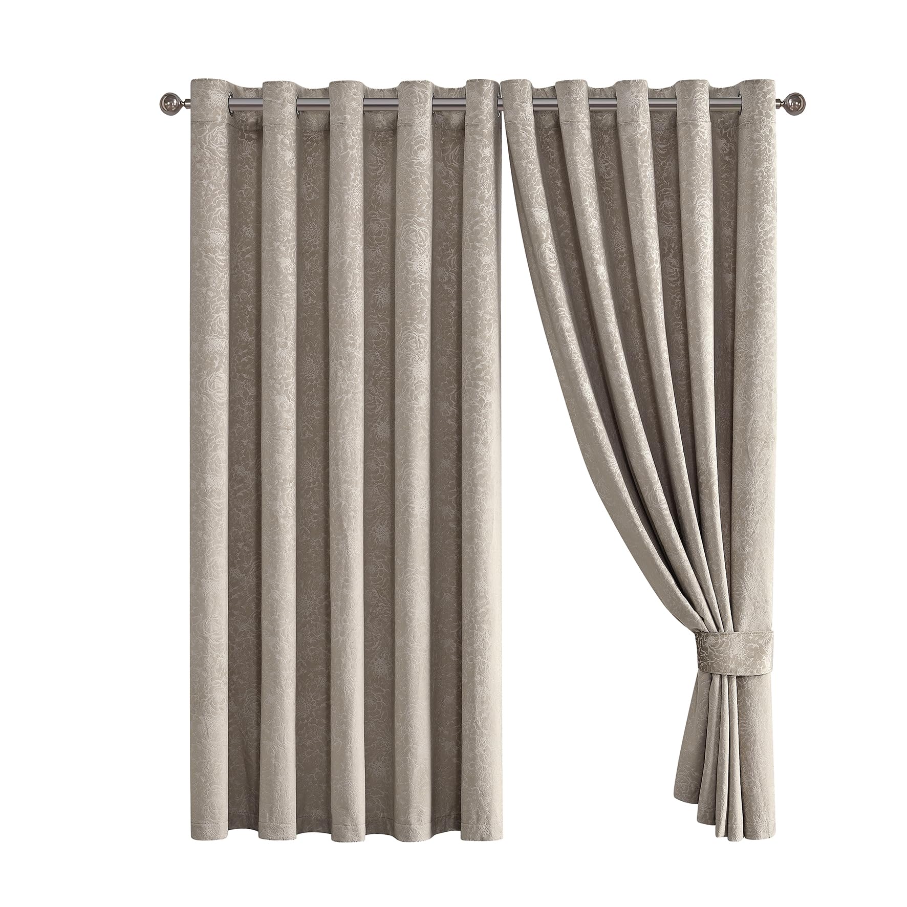 Luxury Floral Jacquard Velvet Curtains – Pair