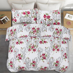 Opulent Living Duvet Cover Set With Fitted Sheet & Pillowcases,4 Piece Microfiber Soft Breathable Bedding Set, Machine Washable, Wrinkle Resistant, Single Double, King - Multicolor