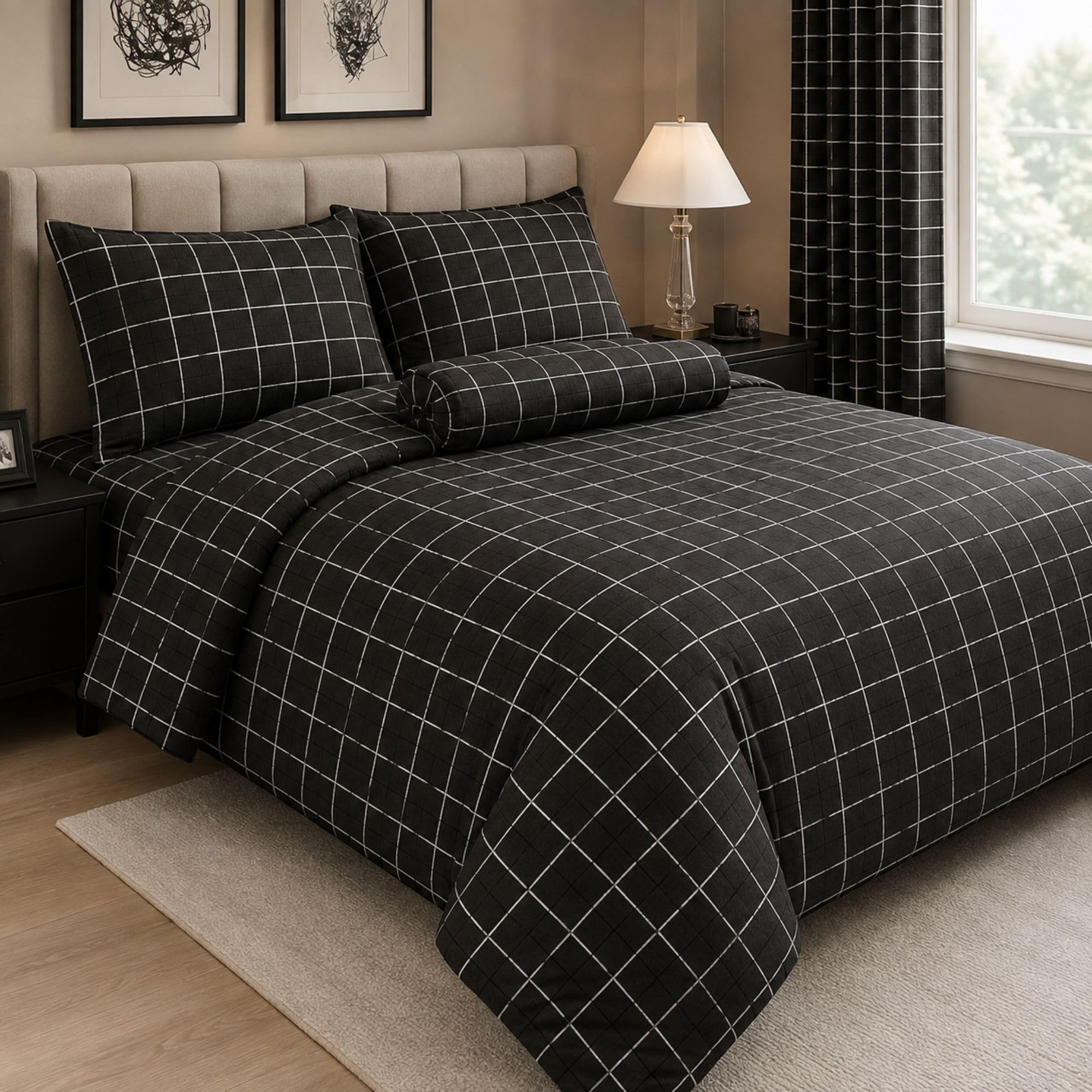 Living Premium Geometric Duvet & Bedding Set