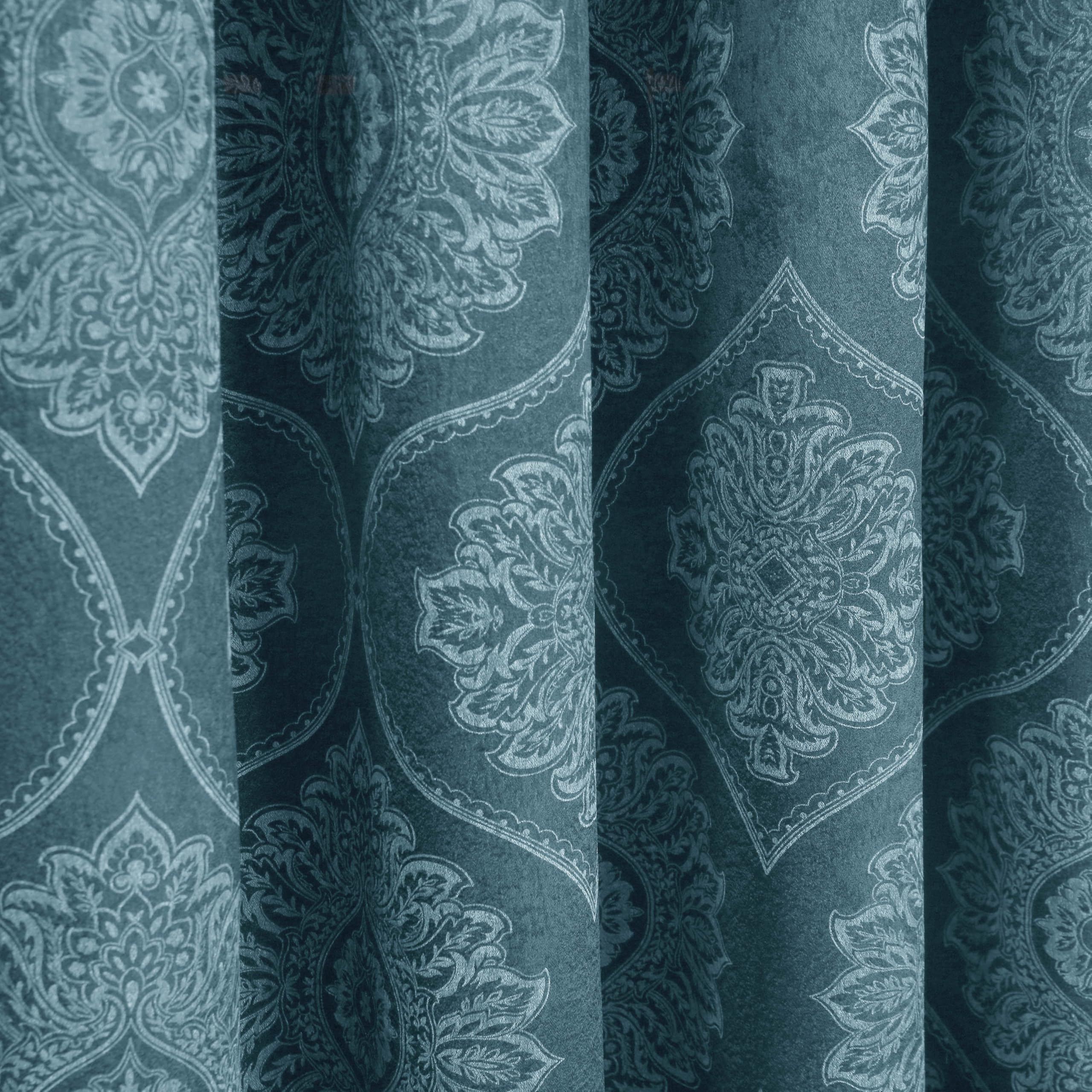 Premium Damask Room Darkening Curtains – Pair