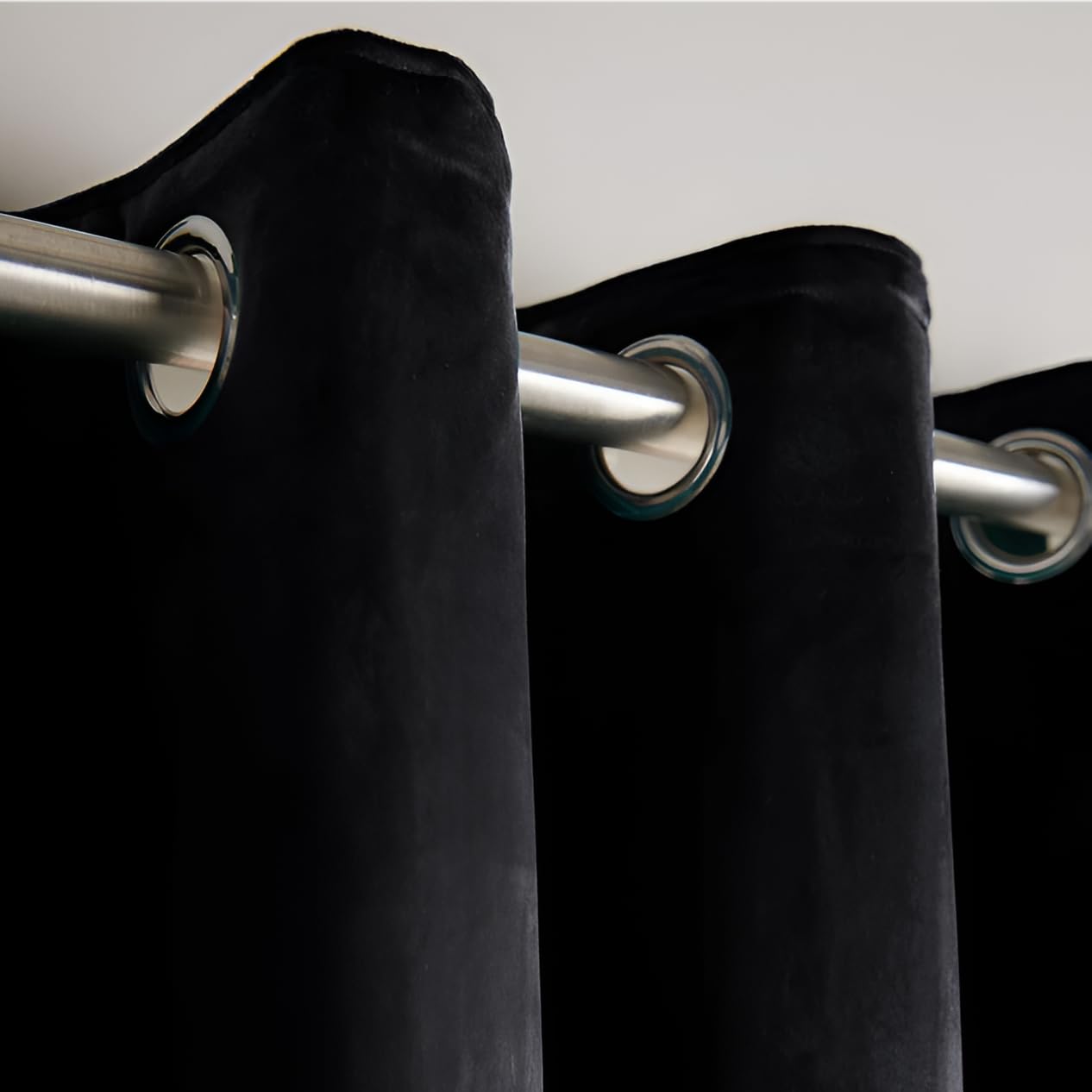 Opulent Dreams Crushed Velvet Curtains - Fully Lined & Room Darkening - Eyelet Ring Top for Bedroom & Living Room - Includes Two Tie Backs - Pair of Panels