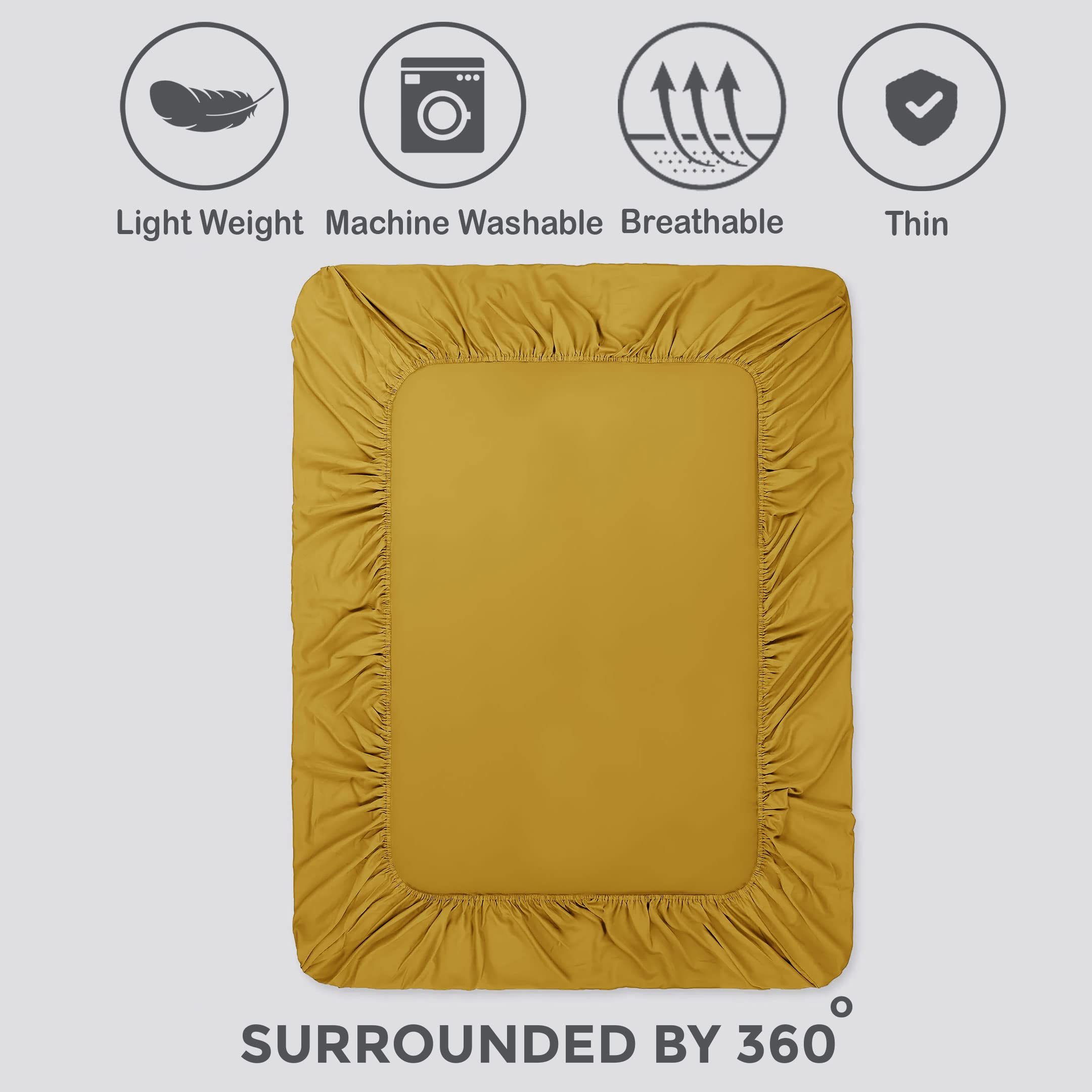 Premium 25cm Deep Microfiber Fitted Sheet