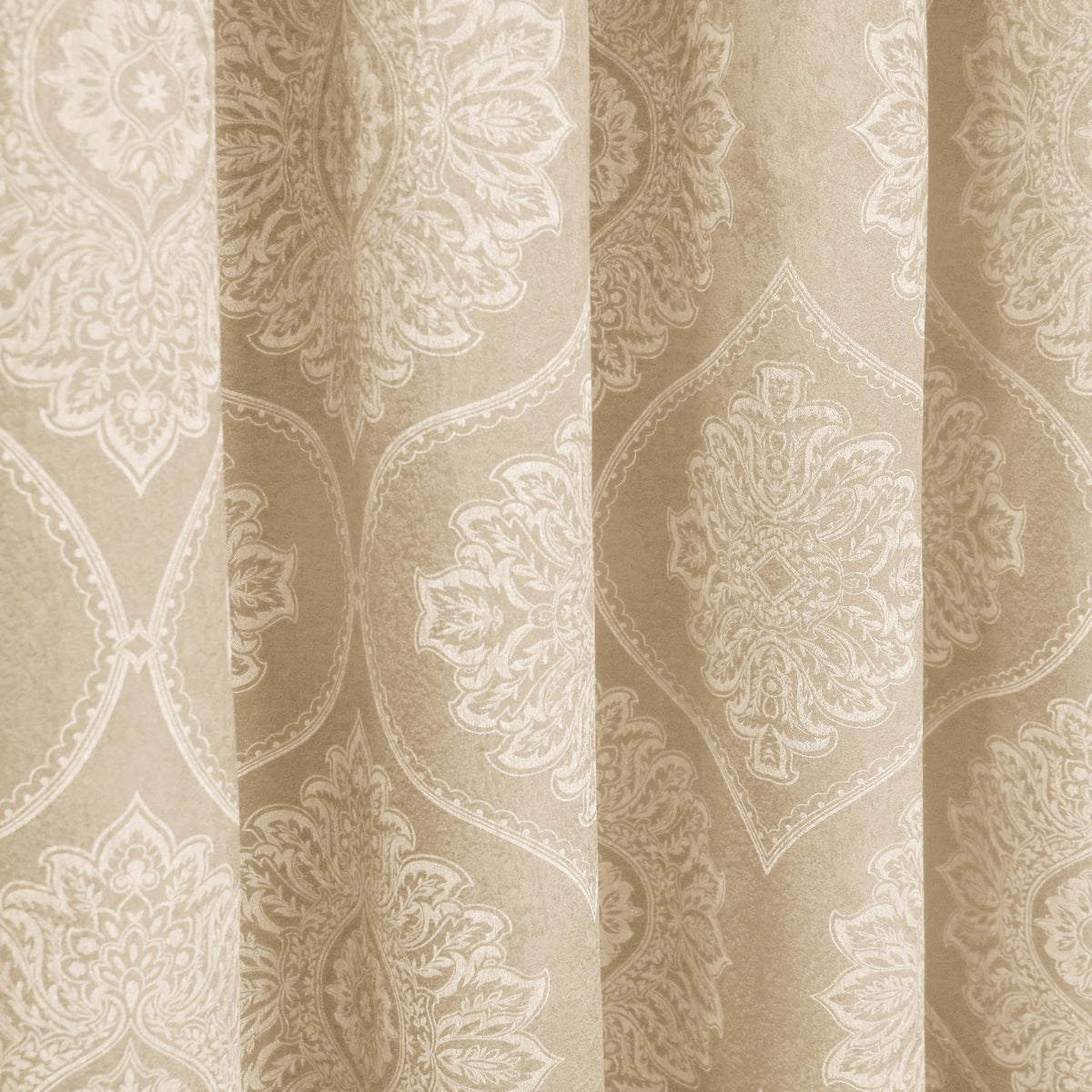 Premium Damask Room Darkening Curtains – Pair