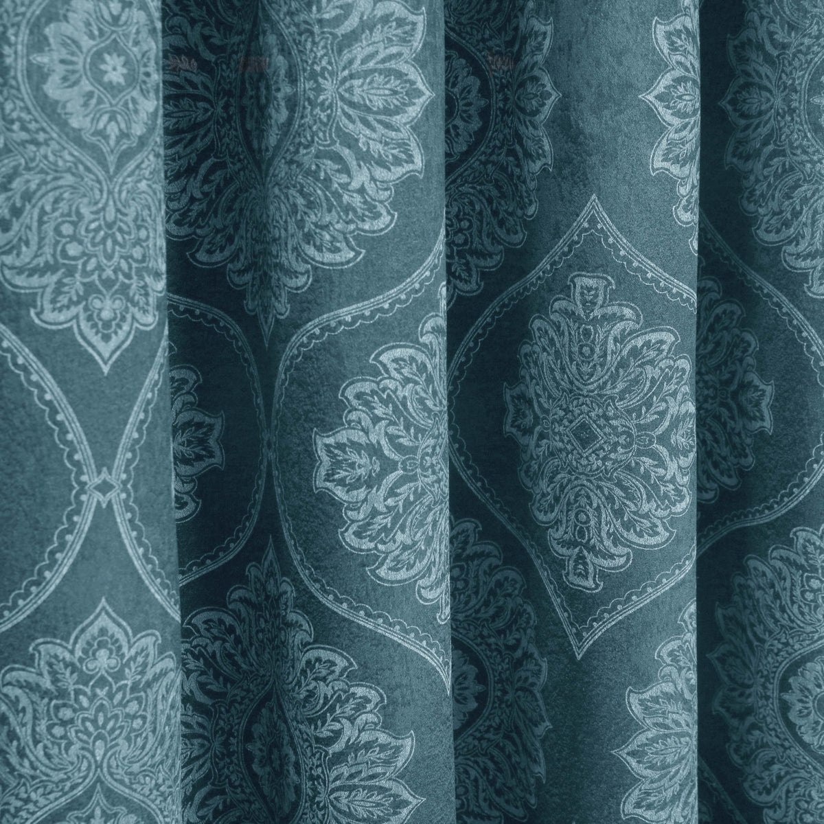 Premium Damask Room Darkening Curtains – Pair