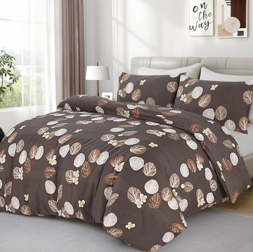 Living Premium Dark Brown 4-Piece Microfiber Duvet Set