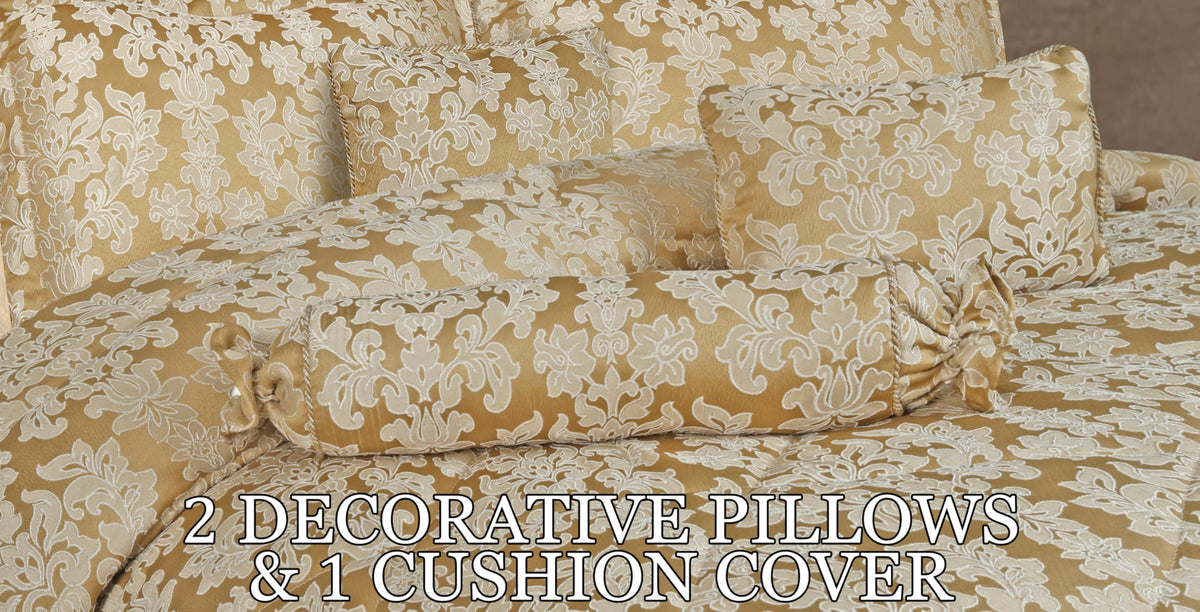 Living Luxury Jacquard Floral Comforter Set – 7pc