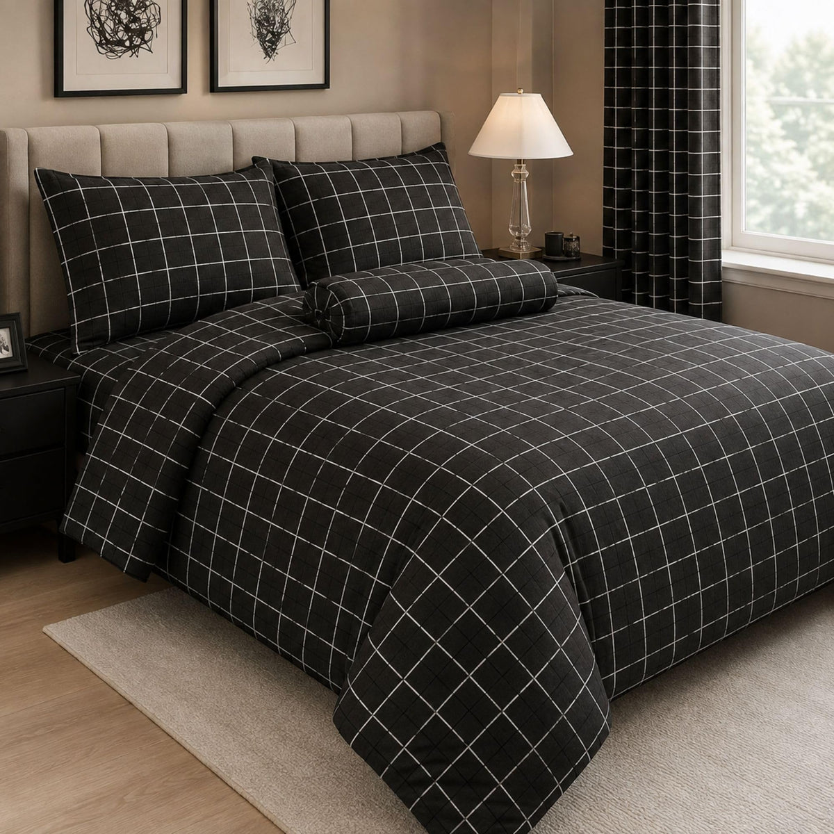 Living Premium Geometric Duvet & Bedding Set