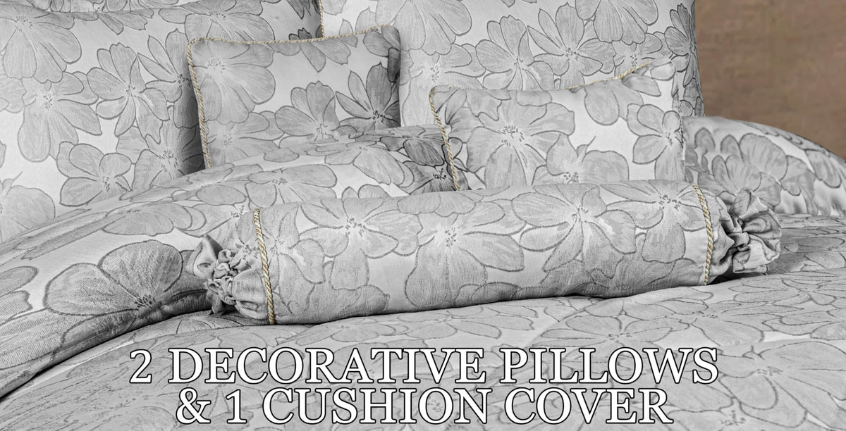Living Luxury Jacquard Floral Comforter Set – 7pc