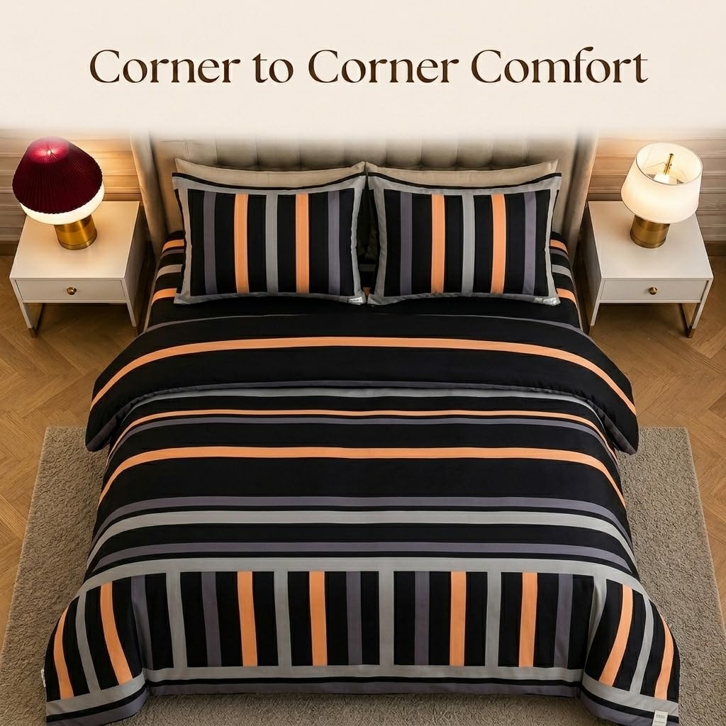 Living Luxury Striped Duvet & Bedding Set