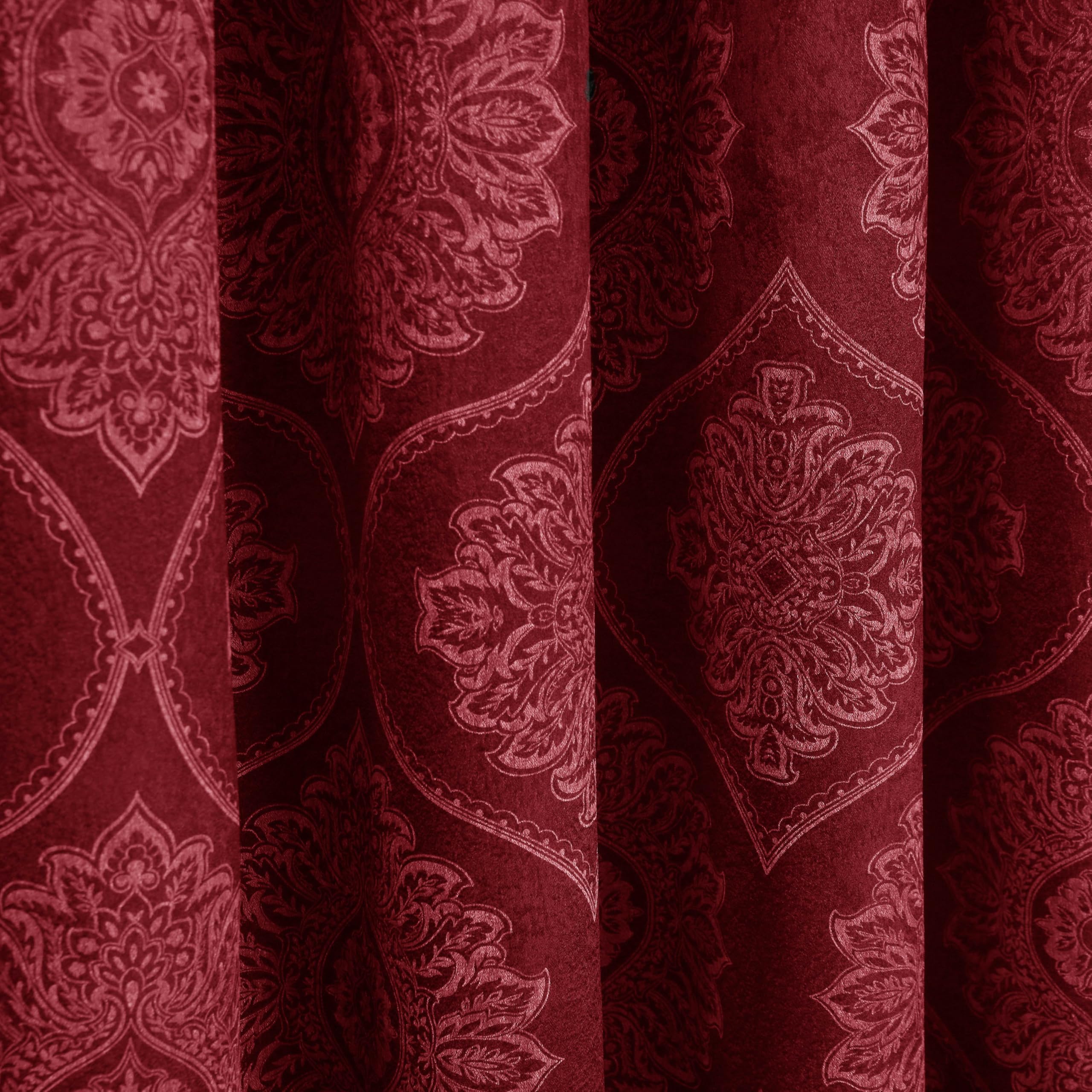 Premium Damask Room Darkening Curtains – Pair
