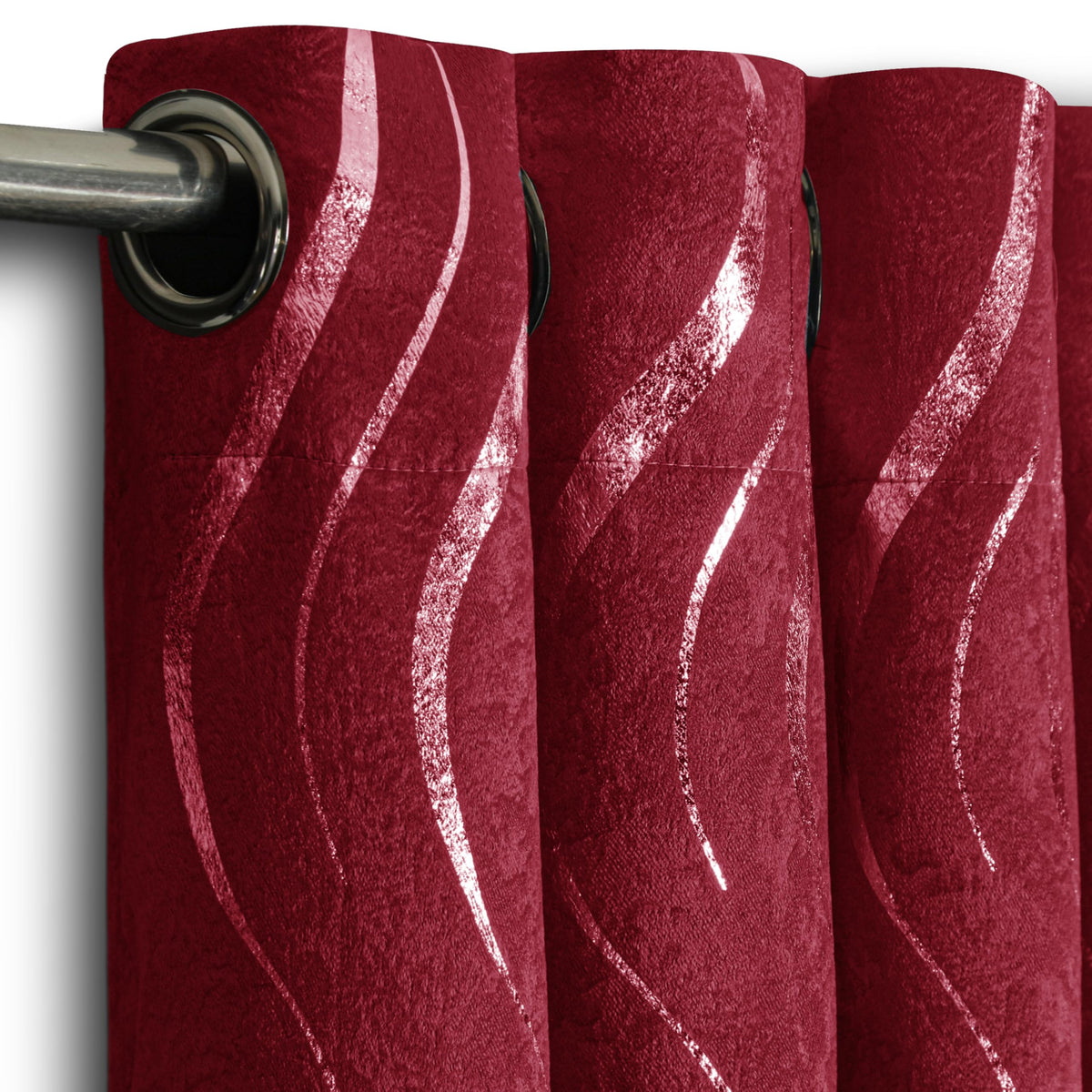 Premium Silver Wave Room Darkening Curtains – Pair