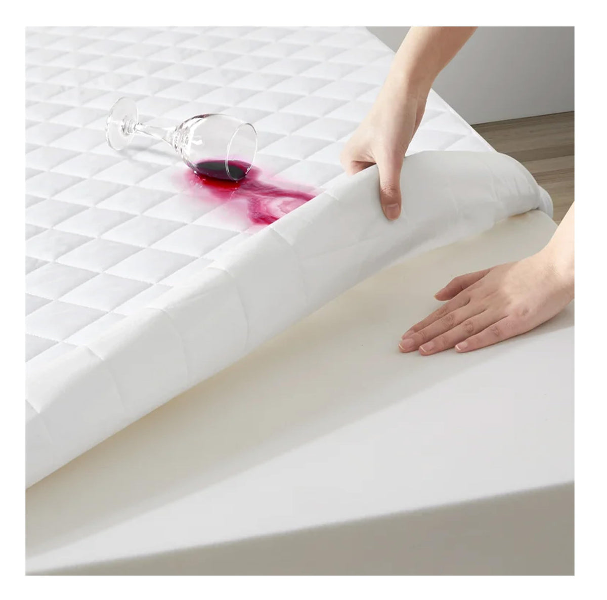 100% Waterproof Quilted Mattress Protector – Extra Deep (30cm) Fitted Skirt, Breathable, Hypoallergenic, Anti-Dust Mite, Super Absorbent, Washable with TPU Layer